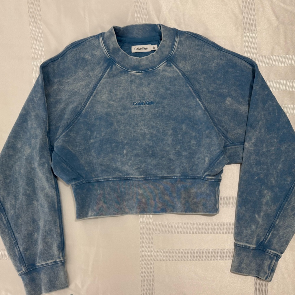 Calvin Klein Blue Women's Jeans-Inspired Sweatshirt